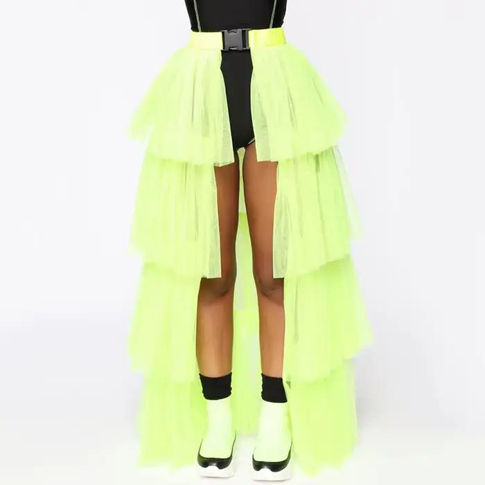 FestivalQueen-Jupe longue en dentelle et tulle pour femme