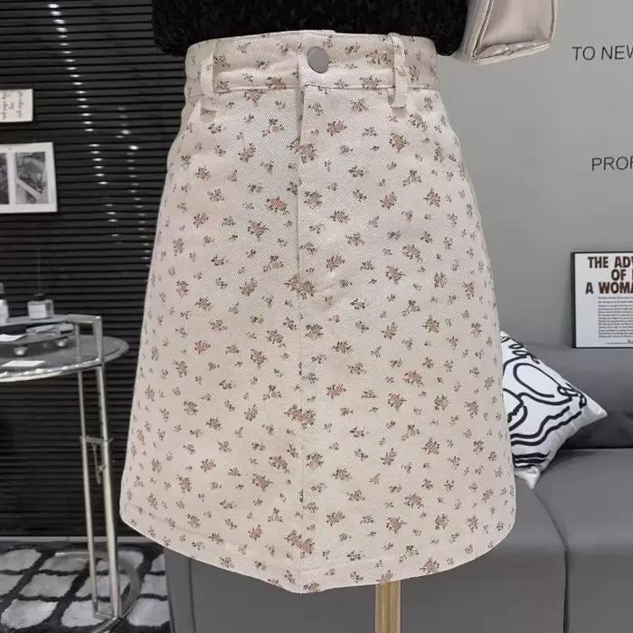 Jupe en jean florale d'été pour femmes Y2k