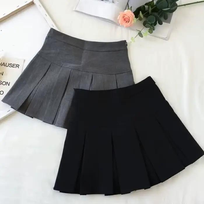 Mini jupe plissée taille haute pour femme