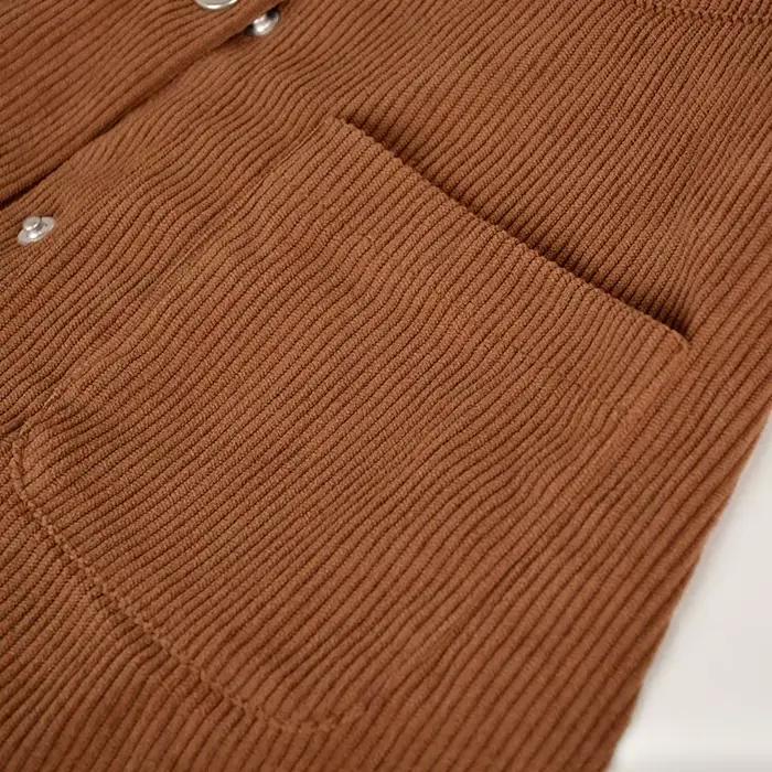 Jupe en velours côtelé à boutonnage simple pour femme