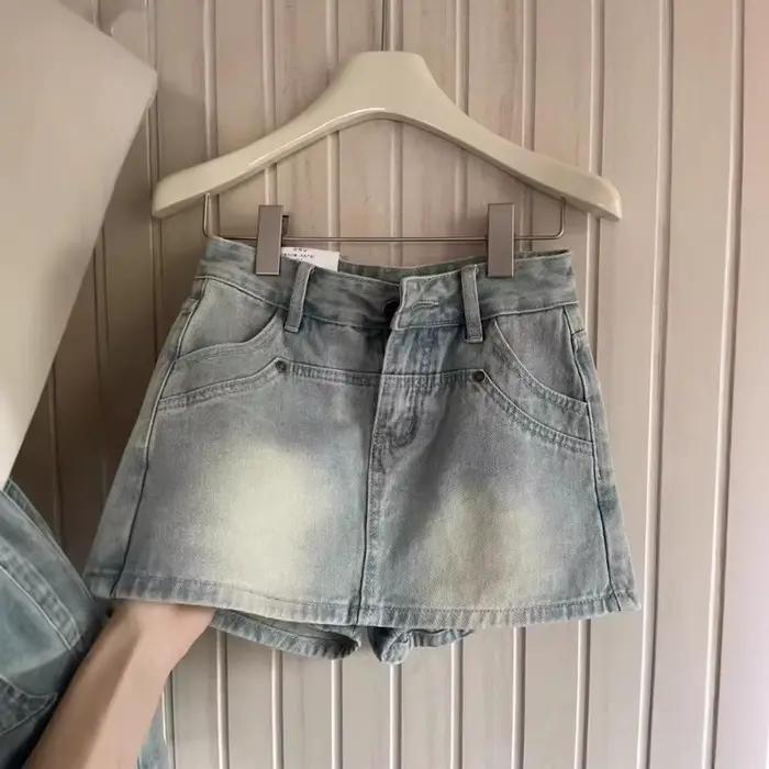 Jupe courte en jean pour femme