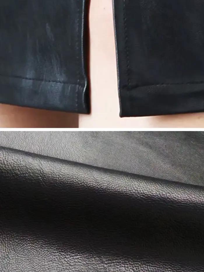 Jupe en cuir noir pour femmes