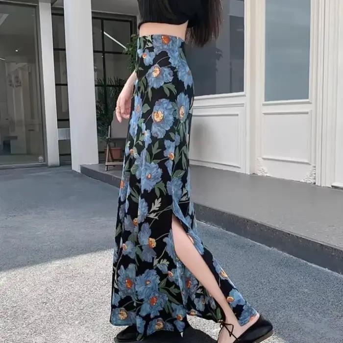 Jupe portefeuille moulante mi-longue pour femme