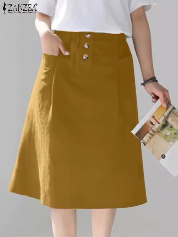 Jupe trapèze longueur genou pour femme