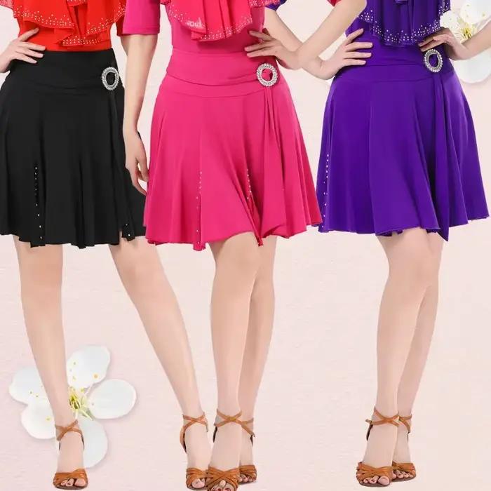 Nouvelle Collection Printemps-Été : Jupe Courte de Danse Marin Anti-Transparence à Ourlet Large Rouge et Noir pour