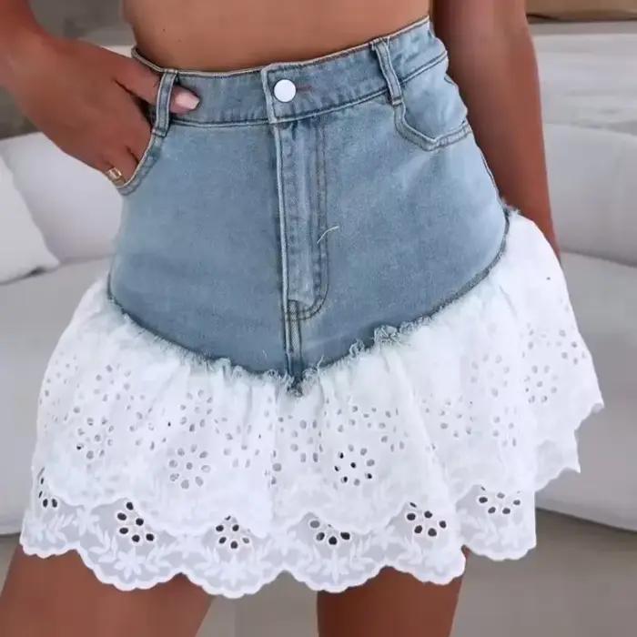 Mini-jupe en jean pour femme