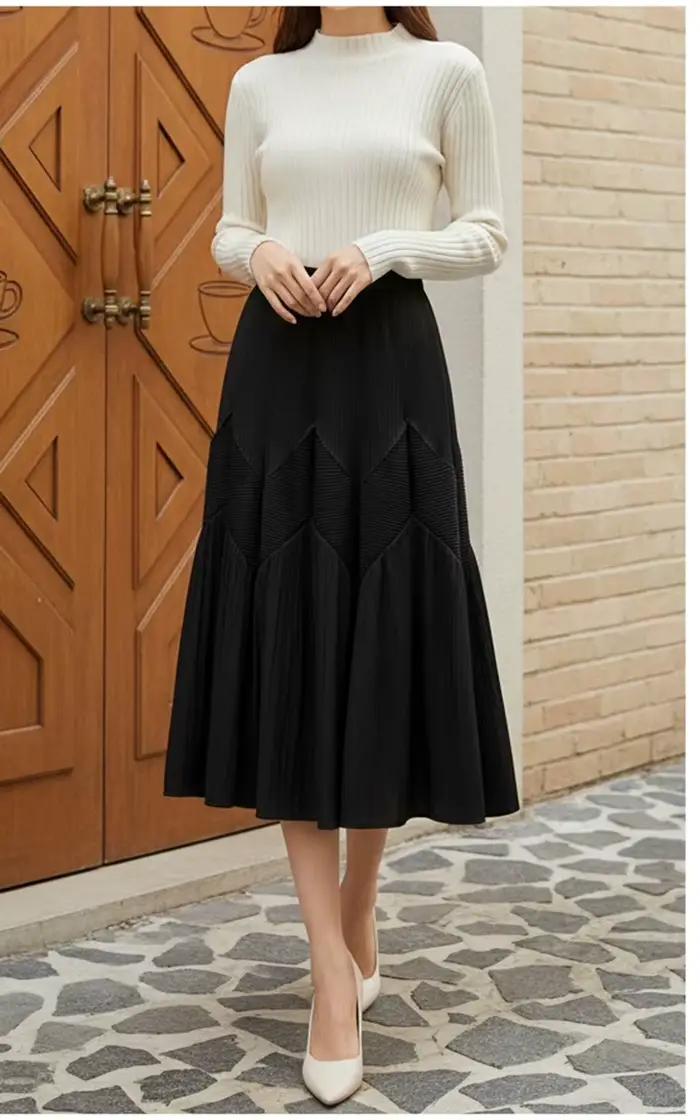 Jupe tulipe taille haute avec taille élastique pour femme