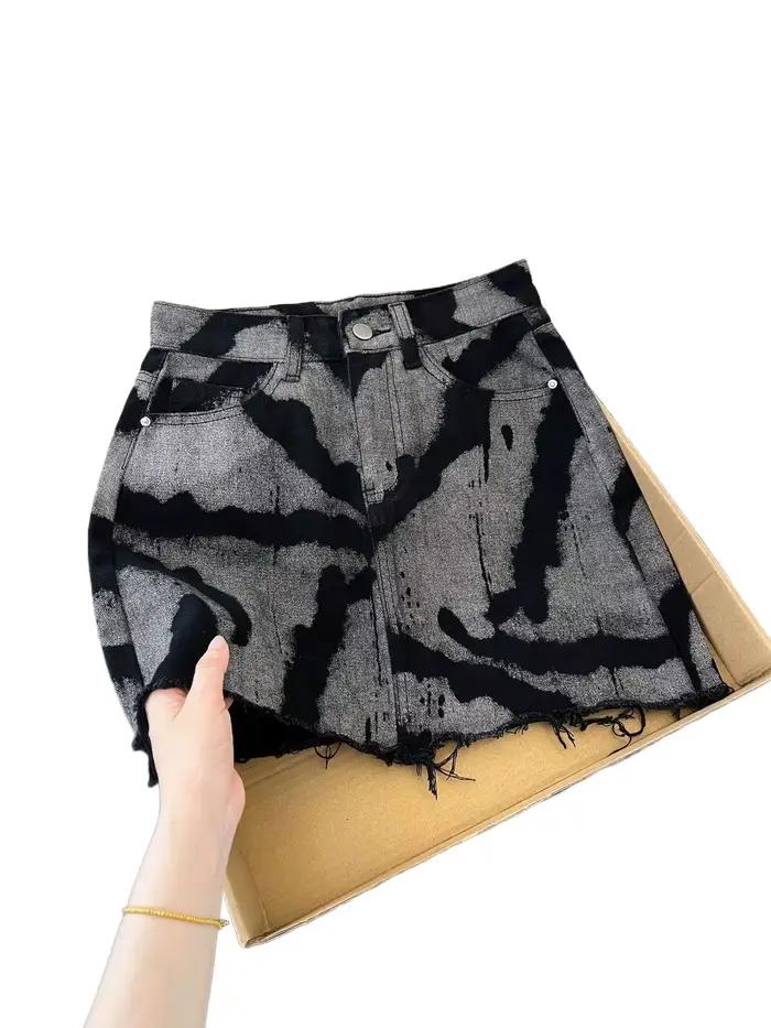 Nouvelle jupe en jean taille haute pour femme