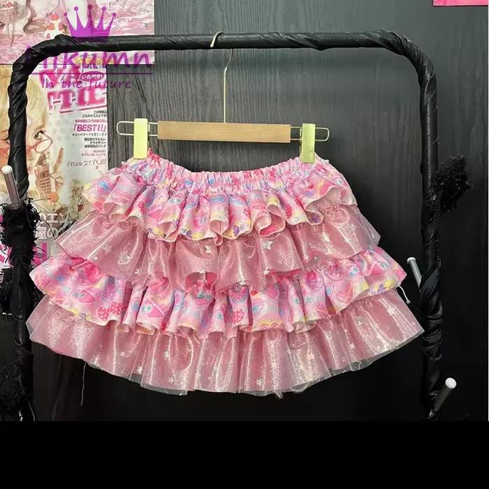 Mini-jupe japonaise Kawaii Lolita Mikumn pour femmes et filles
