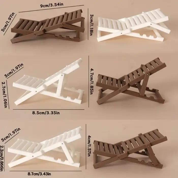 Chaise en plastique, modèle figurine, chaises longues réalistes, maison poupée, cadeau pour filles, chaise plage A2UB