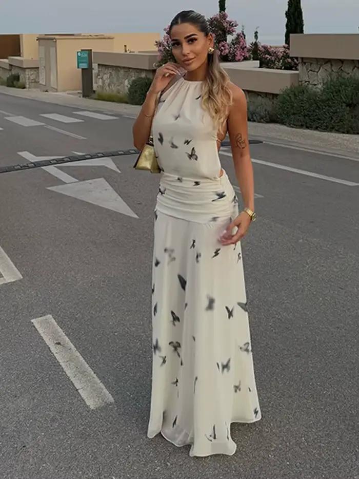 Robe longue sans manches pour femmes