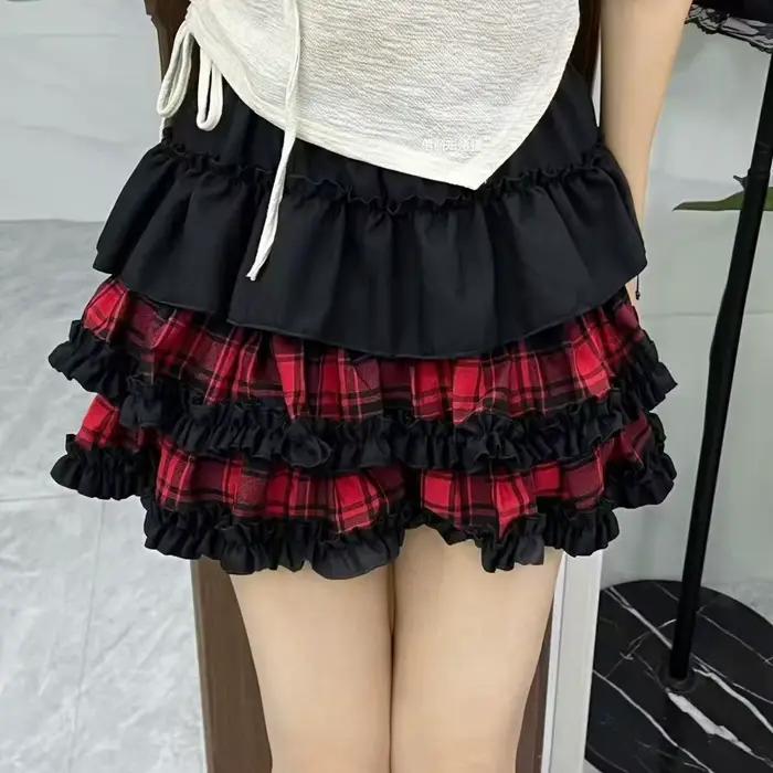 Demi-jupe citrouille taille haute Style Punk
