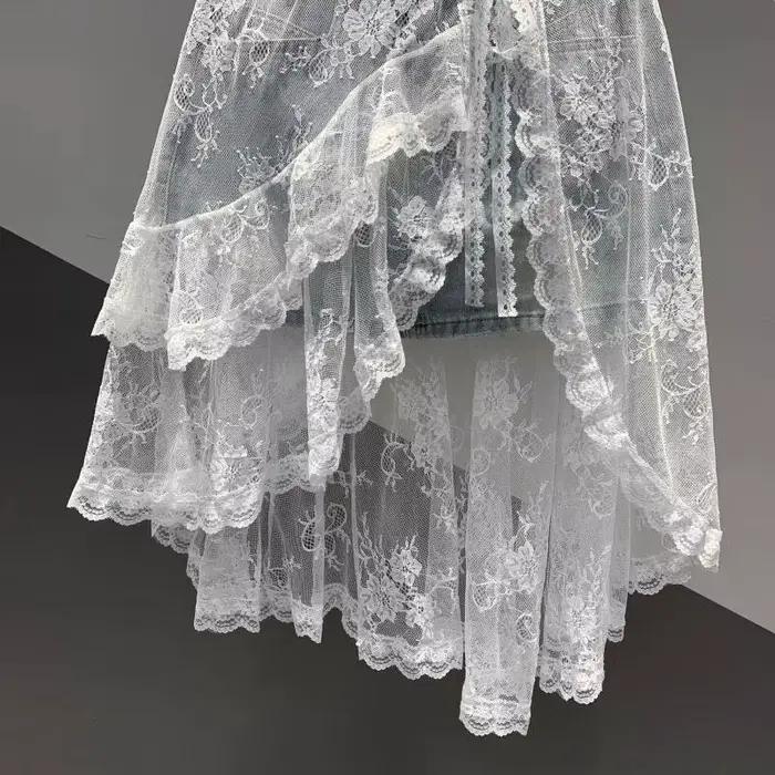 Jupe en jean taille haute amincissante pour femme