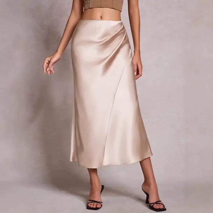 Nouvelle jupe plissée à taille extensible, élégante et moulante pour femmes