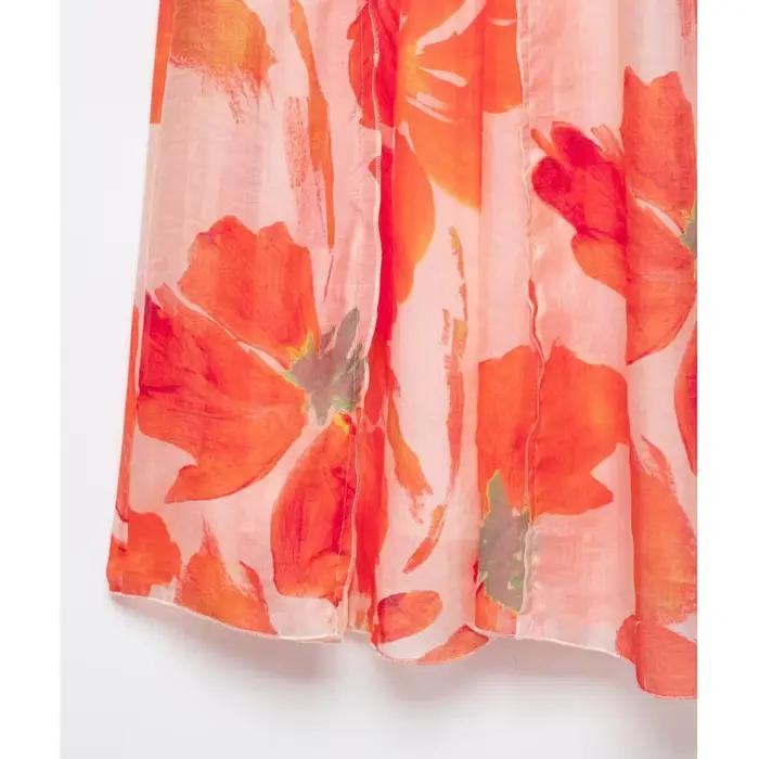 Jupe midi à imprimé floral pour femmes
