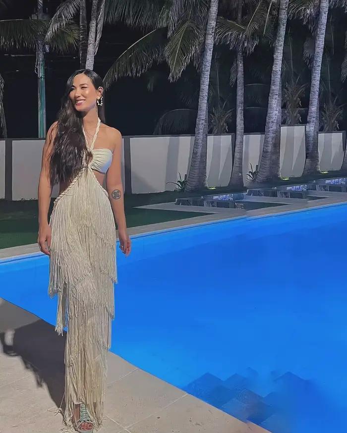 Ensemble jupe trapèze à franges pour femme