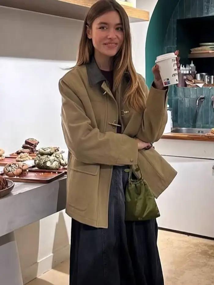 HH automne femme mode Style de rue solide veste femmes vêtements de travail vestes manches longues col rabattu poches manteaux à glissière