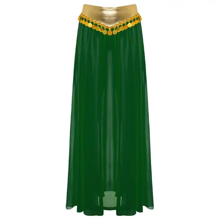 Costume de danse orientale arabe indienne pour femmes, tenue de performance de danse du ventre, haut court à sequins, jupe en mousseline, tenue de princesse cosplay