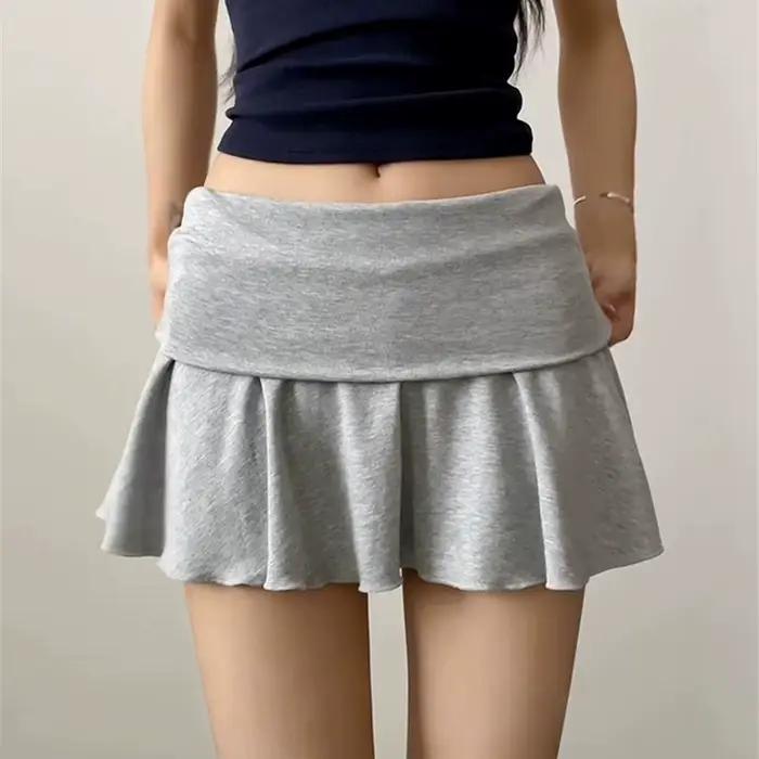 Jupes froncées retournées à la taille pour femmes