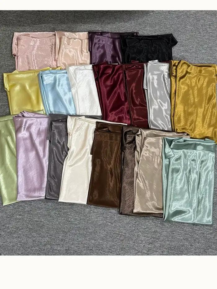 Jupe mi-longue en Satin brillant pour femmes