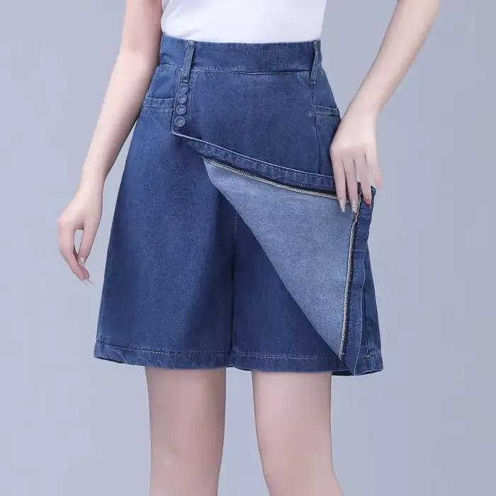 Jupe en jean cinq points pour femme