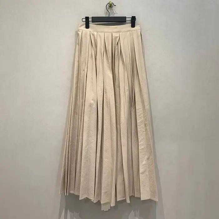 MYMX – ensemble 2 pièces, jupe plissée pour femmes, taille haute, ligne A, couleur abricot, nouvelle collection MX1036, printemps-automne