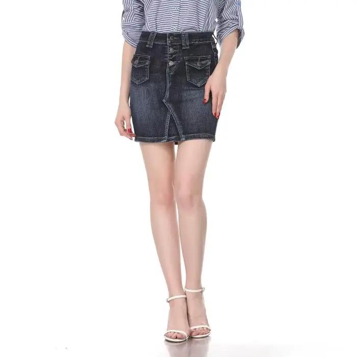 2025 nouvelle jupe en jean d'été femmes bureau affaires Denim bleu