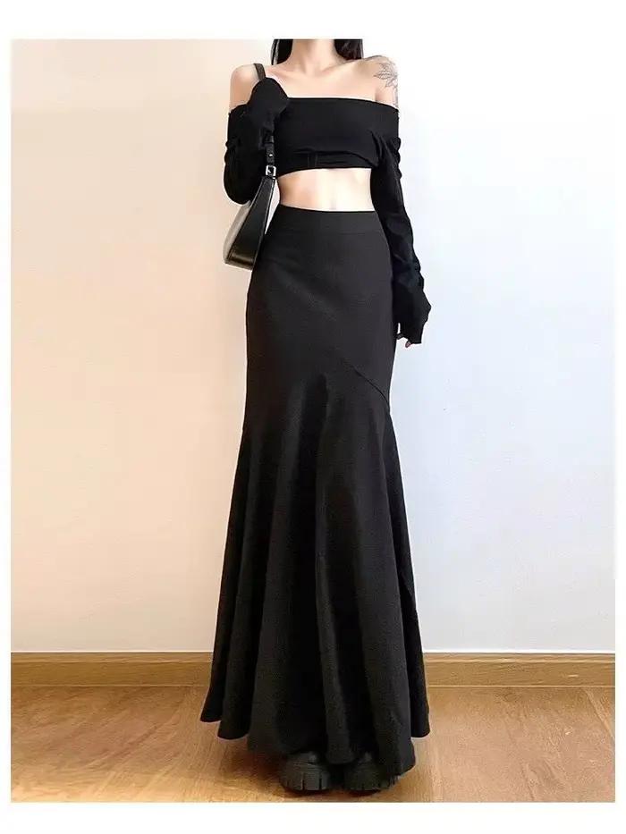 Jupes noires taille haute pour femmes