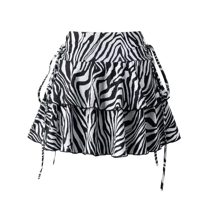 Nouvelle jupe imprimée zèbre pour femme