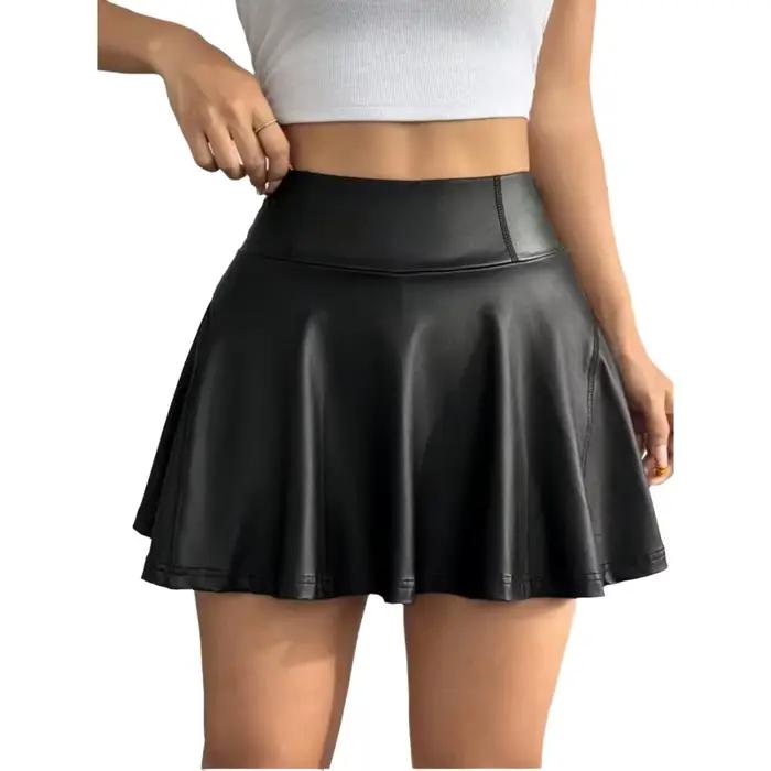 Mini-jupe taille haute évasée pour femme