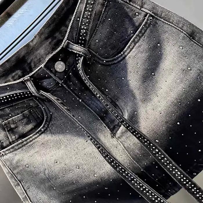 Mini-jupe en jean rétro oversize pour femme
