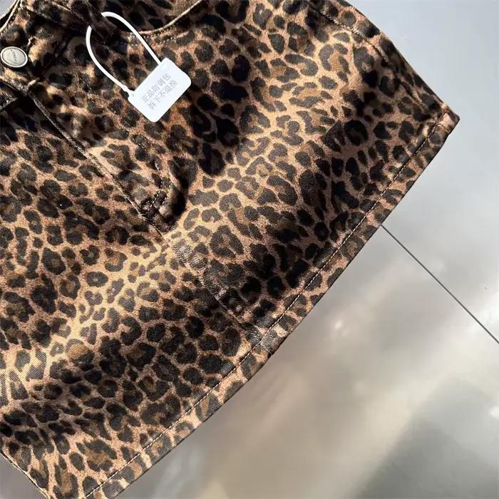 Jupes taille haute imprimées léopard pour femmes
