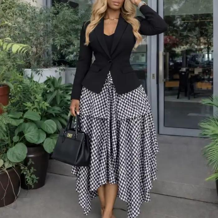 Nouvelle jupe africaine tendance à carreaux pour femme