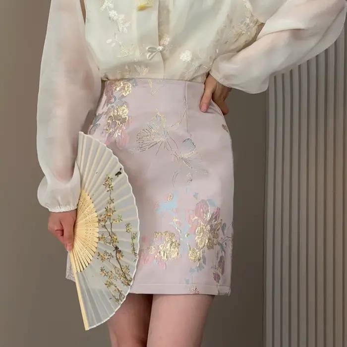 Jupe Jacquard Style Chinois 2026 pour Femme