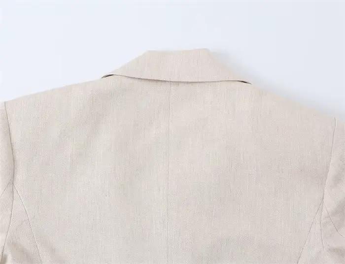 Blazer court blanc pour femme, nouvelle collection été 2026, à manches courtes, orné de dentelle, sexy, tendance et polyvalent