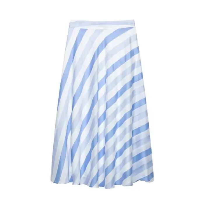 Jupe midi rayée pour femme