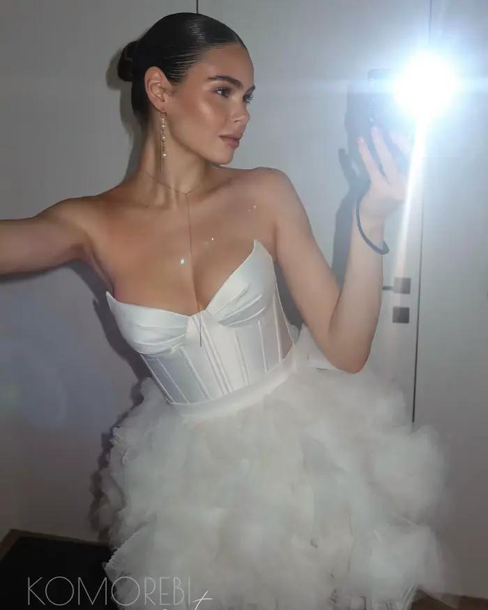 Mini-jupe superposée en tulle blanc – Jupe courte de fête d'été