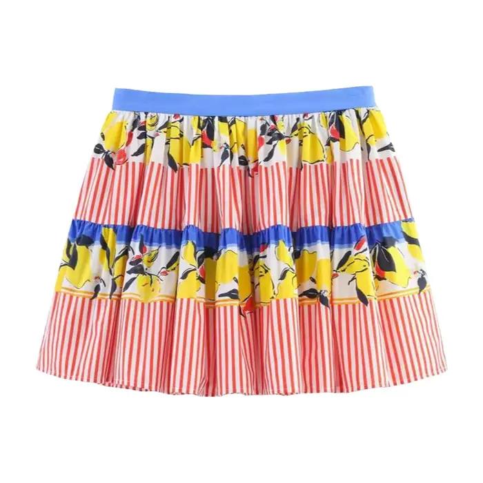 Mini-jupe tendance à imprimé floral d'été