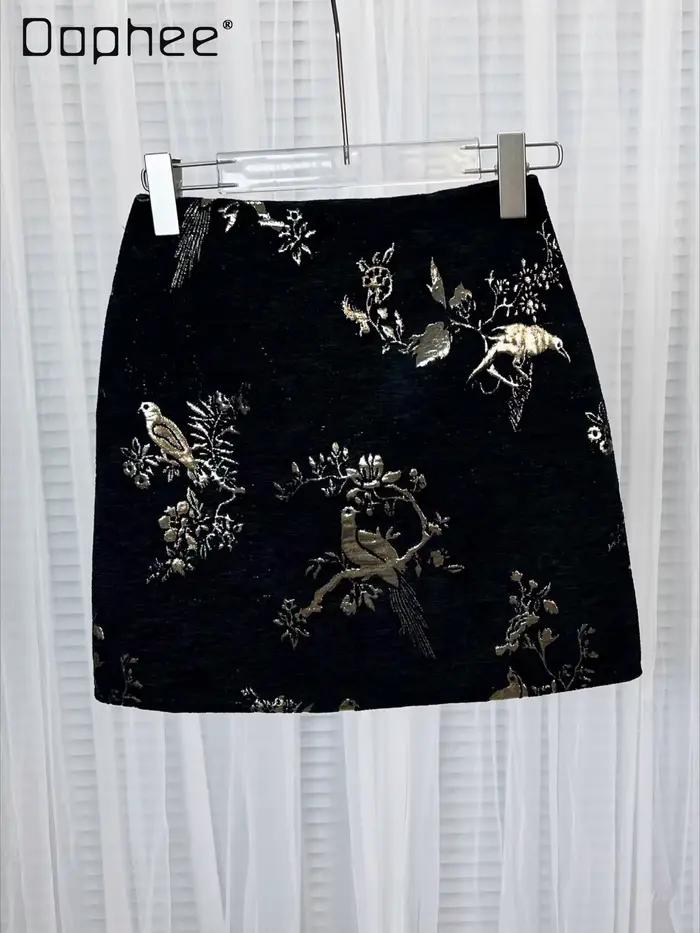 Jupe Jacquard rétro pour femmes