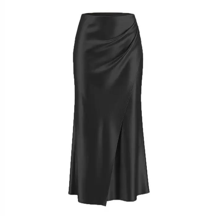 Nouvelle jupe plissée à taille extensible, élégante et moulante pour femmes