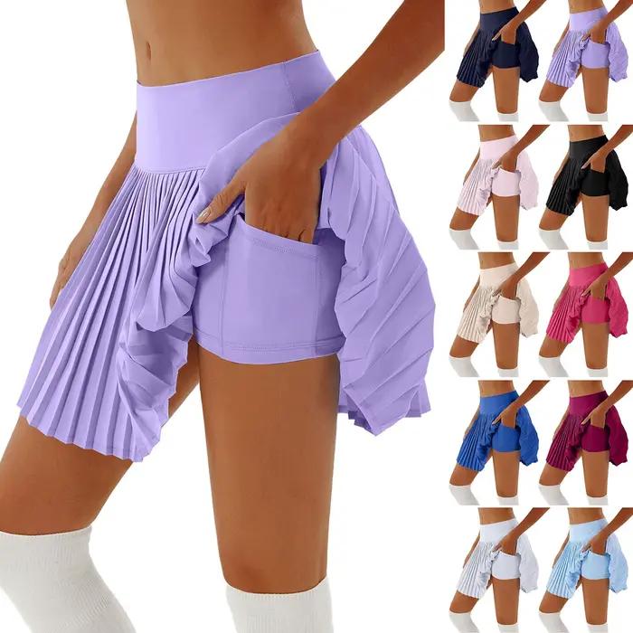 Jupe plissée pour femmes Yoga taille haute