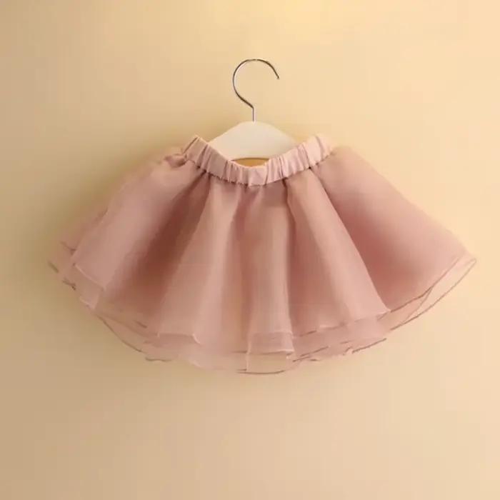 Jupe tutu courte en tulle rose pour filles, avec nœud, bouffante, princesse, pour ballet