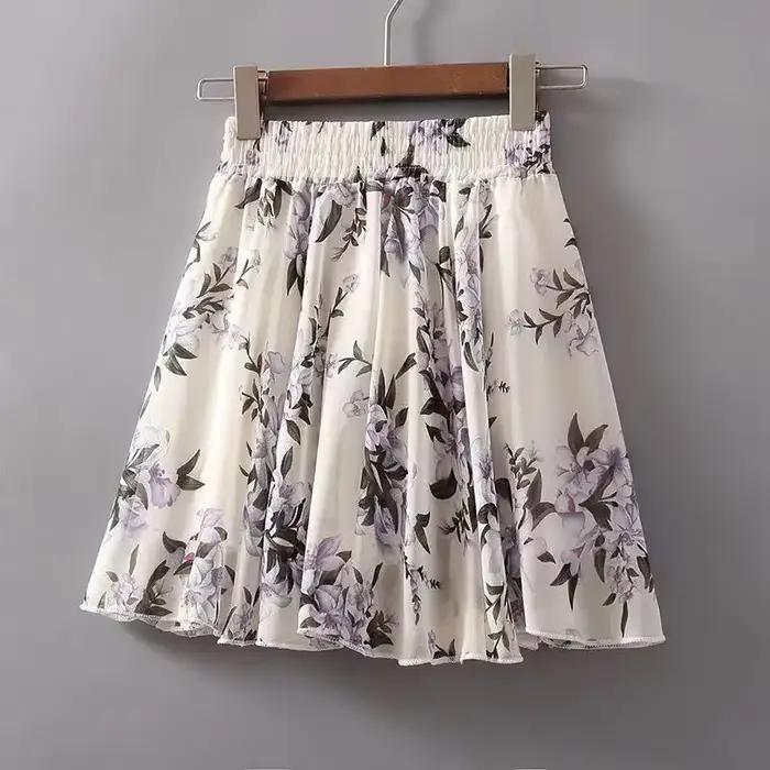 Jupe courte en mousseline de soie pour femmes