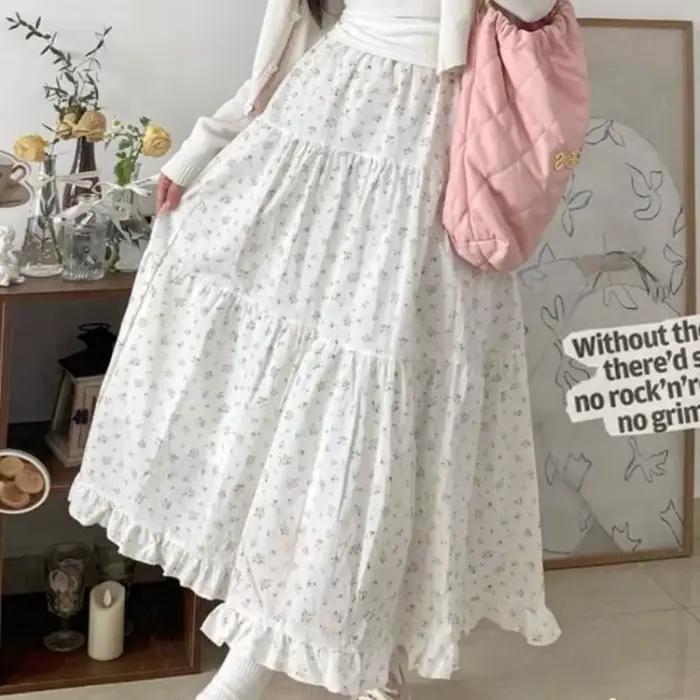 Jupe trapèze florale pour femme