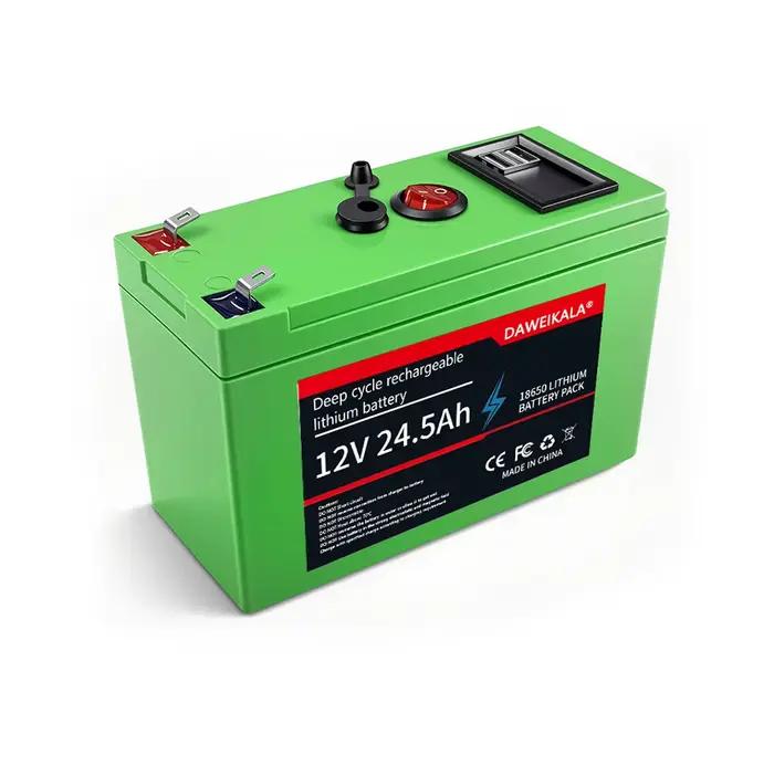 Batterie au lithium 18650 12V à longue durée de vie, 24,5 Ah, pour tricycle, scooter, chariot de golf, chariot, batterie rechargeable