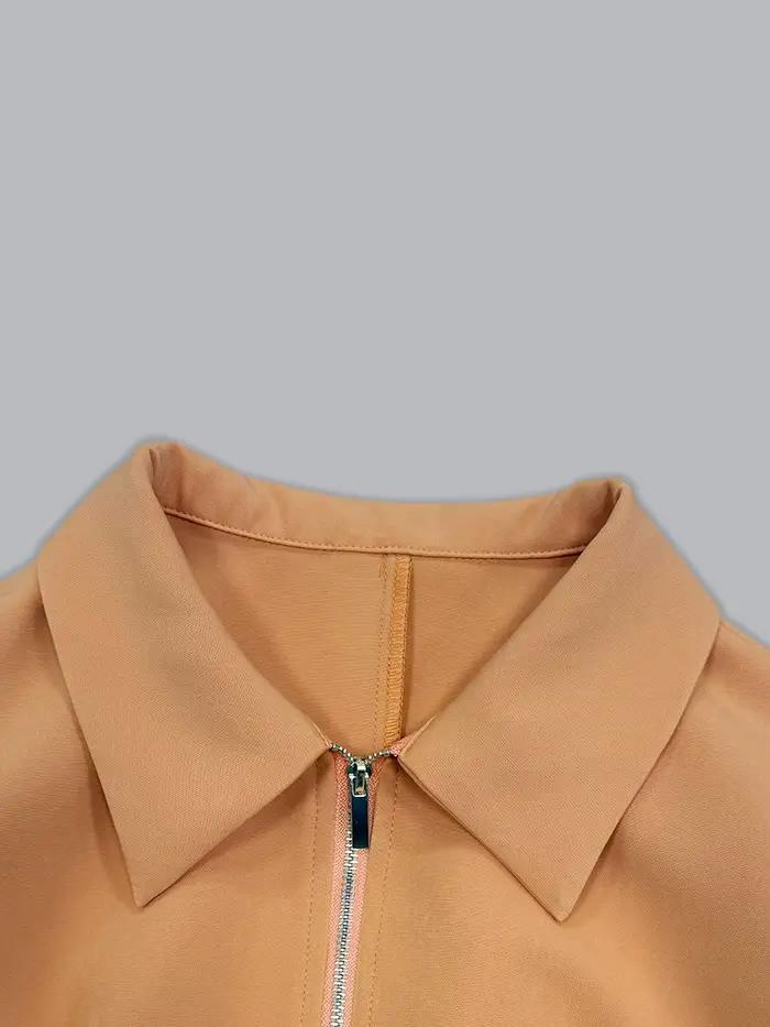 Robe midi pour femme, col chemise