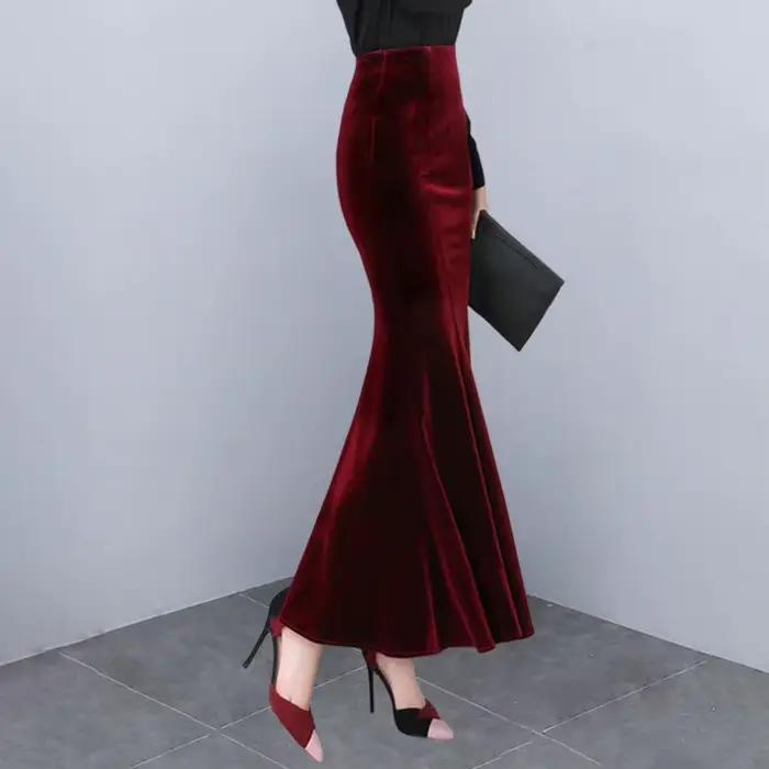 Nouvelle jupe en velours pour femmes mode mince