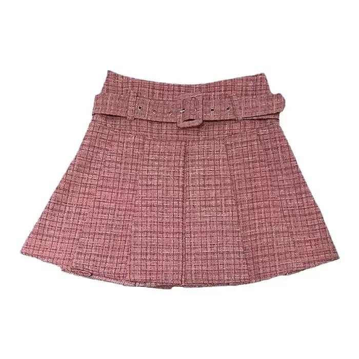 Mini jupe trapèze taille haute pour femmes