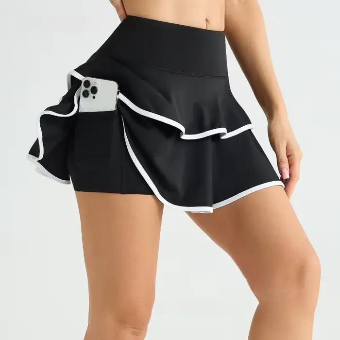 Jupe de Yoga gâteau avec poches pour femmes