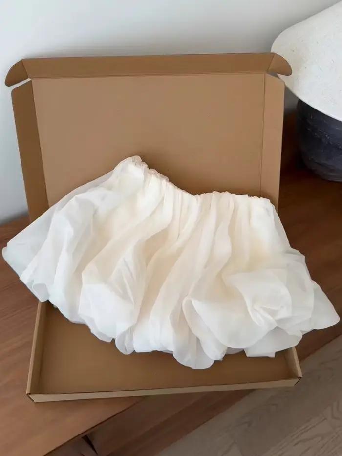 Jupe mini bouffante blanche pour femme